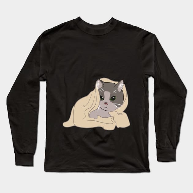 Cat in a towel Long Sleeve T-Shirt by  dwotea